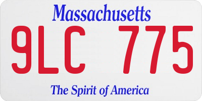 MA license plate 9LC775