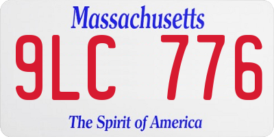 MA license plate 9LC776