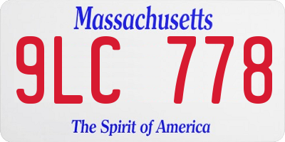 MA license plate 9LC778