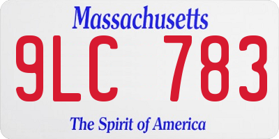 MA license plate 9LC783