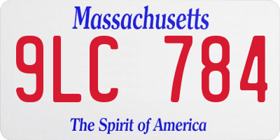 MA license plate 9LC784
