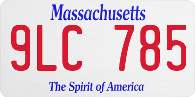 MA license plate 9LC785