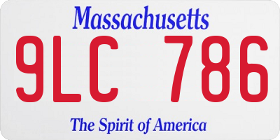 MA license plate 9LC786