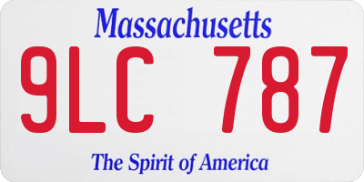 MA license plate 9LC787