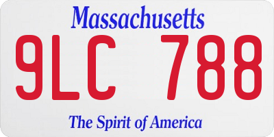 MA license plate 9LC788