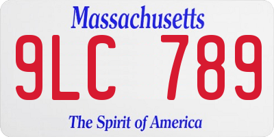 MA license plate 9LC789