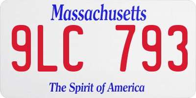 MA license plate 9LC793