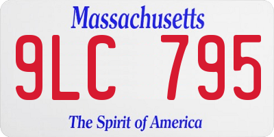MA license plate 9LC795