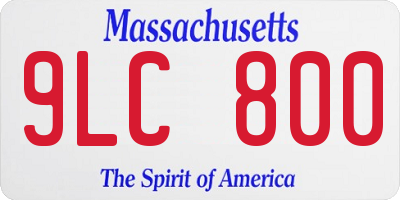 MA license plate 9LC800