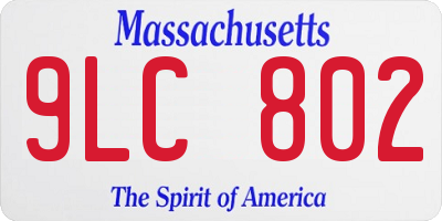 MA license plate 9LC802
