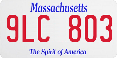 MA license plate 9LC803