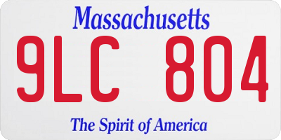 MA license plate 9LC804