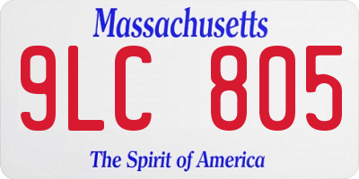 MA license plate 9LC805