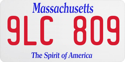 MA license plate 9LC809