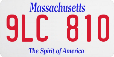 MA license plate 9LC810