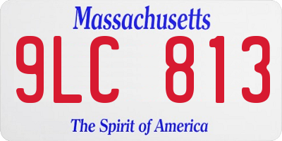 MA license plate 9LC813