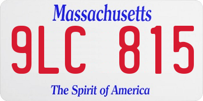 MA license plate 9LC815