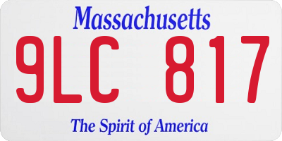 MA license plate 9LC817