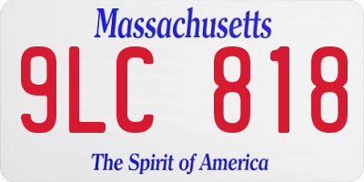 MA license plate 9LC818