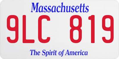 MA license plate 9LC819