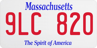 MA license plate 9LC820