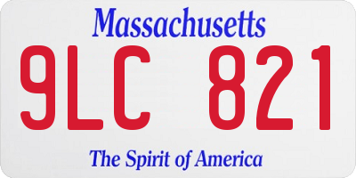 MA license plate 9LC821