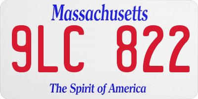 MA license plate 9LC822