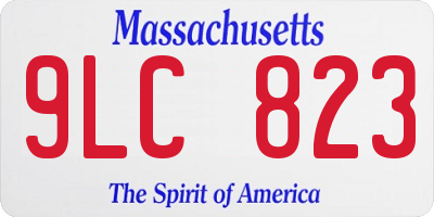 MA license plate 9LC823