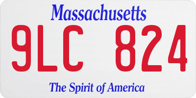 MA license plate 9LC824