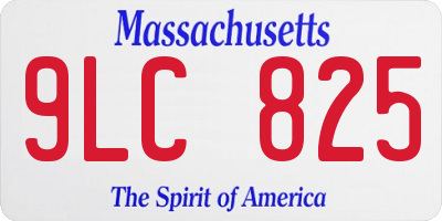 MA license plate 9LC825