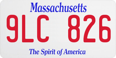 MA license plate 9LC826