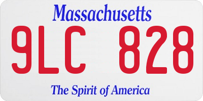 MA license plate 9LC828