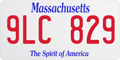 MA license plate 9LC829