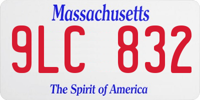 MA license plate 9LC832