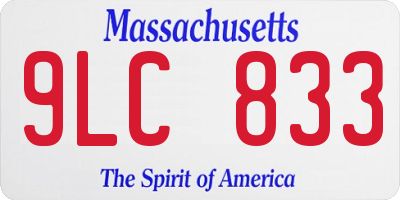 MA license plate 9LC833