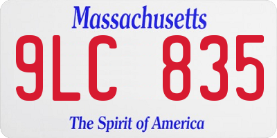 MA license plate 9LC835
