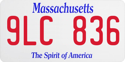 MA license plate 9LC836
