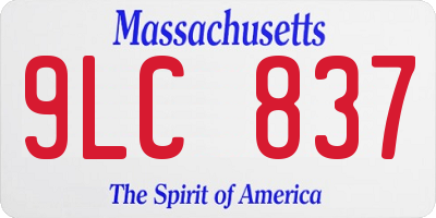 MA license plate 9LC837