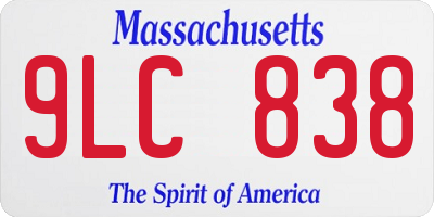 MA license plate 9LC838
