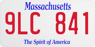 MA license plate 9LC841