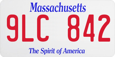 MA license plate 9LC842