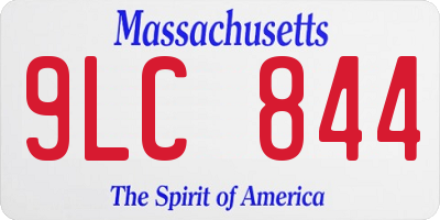MA license plate 9LC844