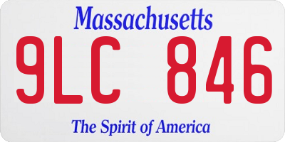 MA license plate 9LC846