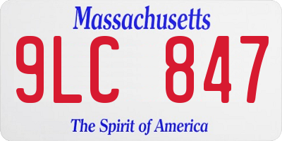 MA license plate 9LC847