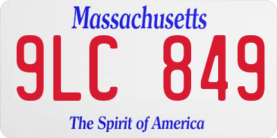 MA license plate 9LC849