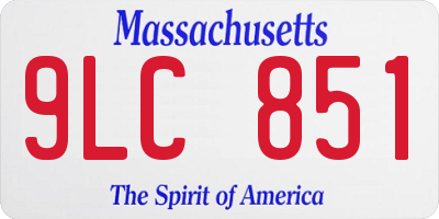 MA license plate 9LC851