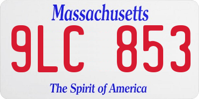 MA license plate 9LC853