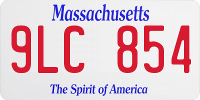 MA license plate 9LC854