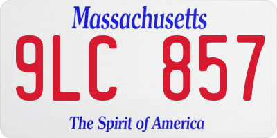 MA license plate 9LC857