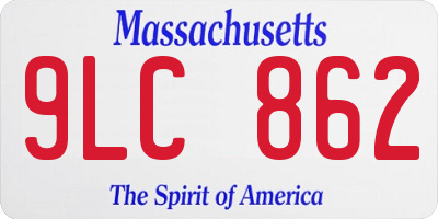 MA license plate 9LC862